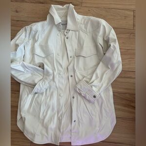 Faux Leather White Jacket